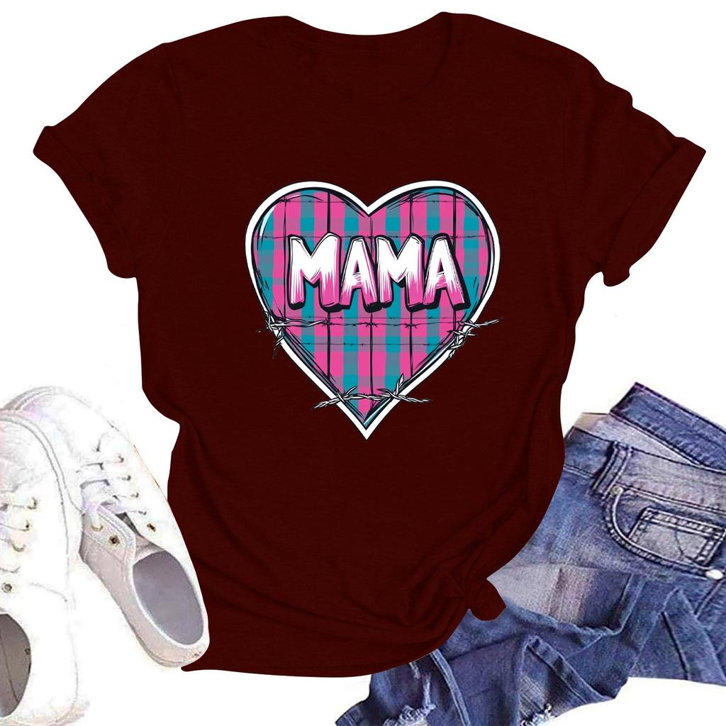 Женская повседневная футболка с круглым вырезом и короткими рукавами с принтом