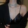 Diamond-encrusted Multi-layer Long Fringe Necklace European and American Exaggerated Necklace Elegant High-sense Fashion Sweater Chain