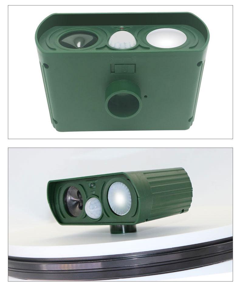 Ultrasonic Solar Animal Repeller with Infrared Sensor and Flashing Light