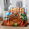 Grizzly & Lemmings Flannel Blanket Soft Warm All-Season Throw, Design for Camping, Car Travel, Hiking Sofa, Bed, Office Perfect Gift for Parties