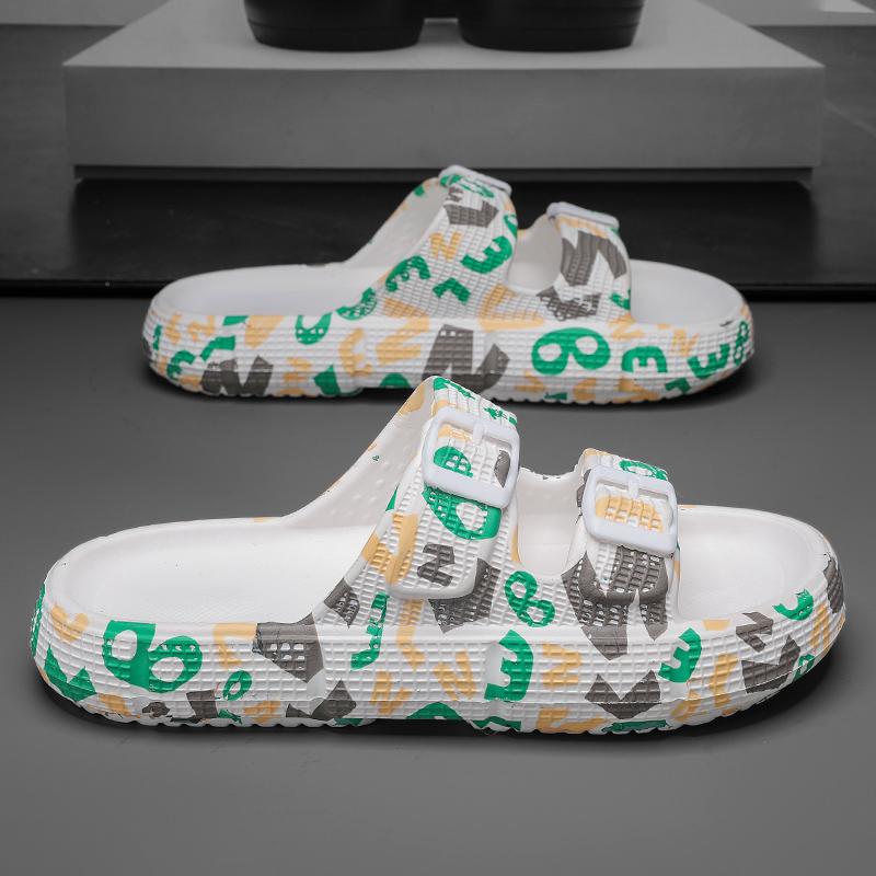 Летние мужские тапочки уличные мужские сандалии легкие мужские пляжные туфли мягкая подошва домашние тапочки для помещений нескользящие шлепанцы для ванной