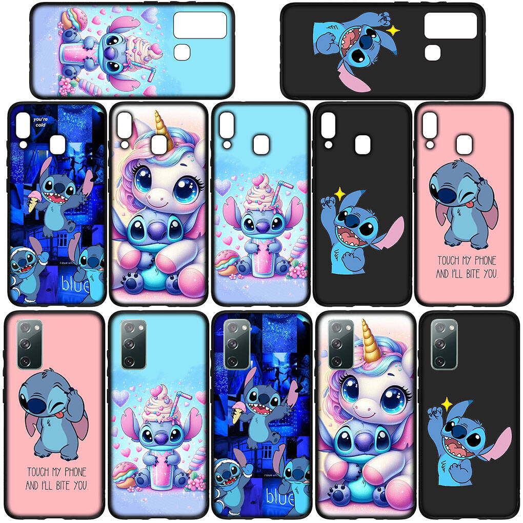 Phone Case for iPhone 17 16 15 Plus X XR 16E Huawei P30 P20 Lite Redmi Note 14 12 11 13 Pro Max OPPO A60 A80 A40 A18 A38 Blue Lilo Stitch Lovely Cover