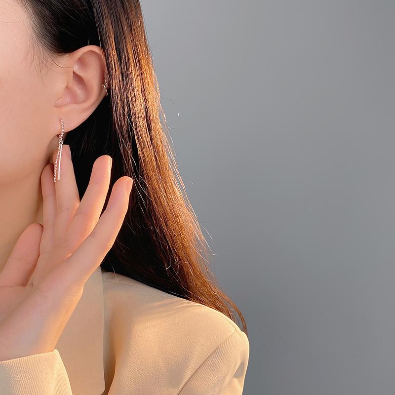 Геометрические цепочки серьги новые модные женские нишевые дизайн пуговицы темперамент холодный стиль