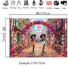 Mocsicka Day Of The Dead Photography Backdrop Colorful Mexican Street Skeleton Background Kid Floral Photo Banner Party Tapestry