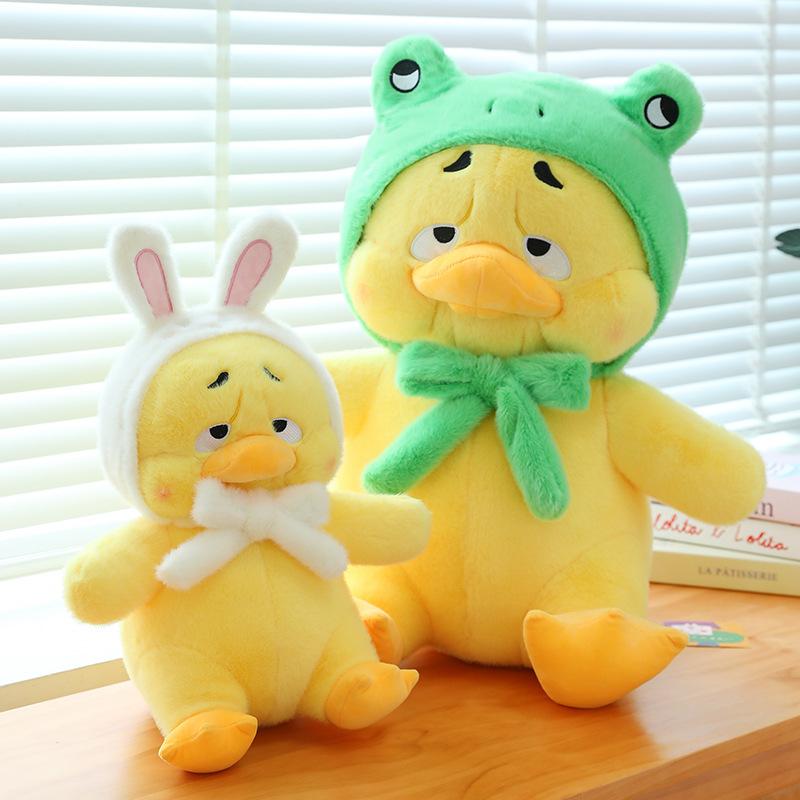 Annoying duck plush toy throw pillow cuckold duckling doll soothing doll short plush doll