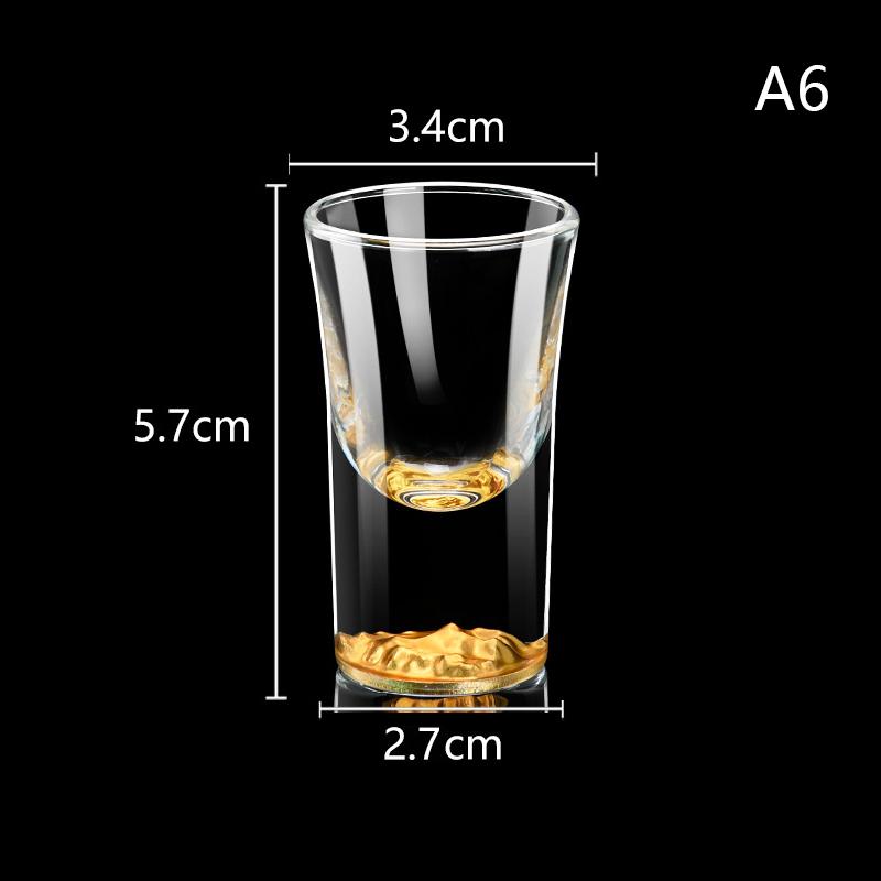 Luxury Crystal Glass Vodka Glass Sake Shochu Glass Bar Liqueur Gold Foil Glass Tea Cup High-end Gifts Hard Liquor Cups