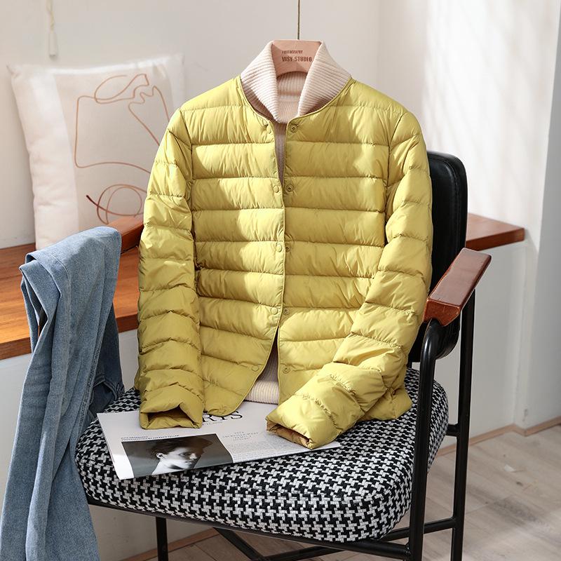 2024 Women's Slim Lightweight Down Jacket - Short, Round Neck, Warm Inner Layer, Trendy Plus Size Outerwear