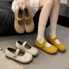Flat-bottomed Birkenstocks Women's 2025 New Spring and Summer Single Shoes Popular Mary Jane Women's Shoes Retro Grandma Beanie Shoes