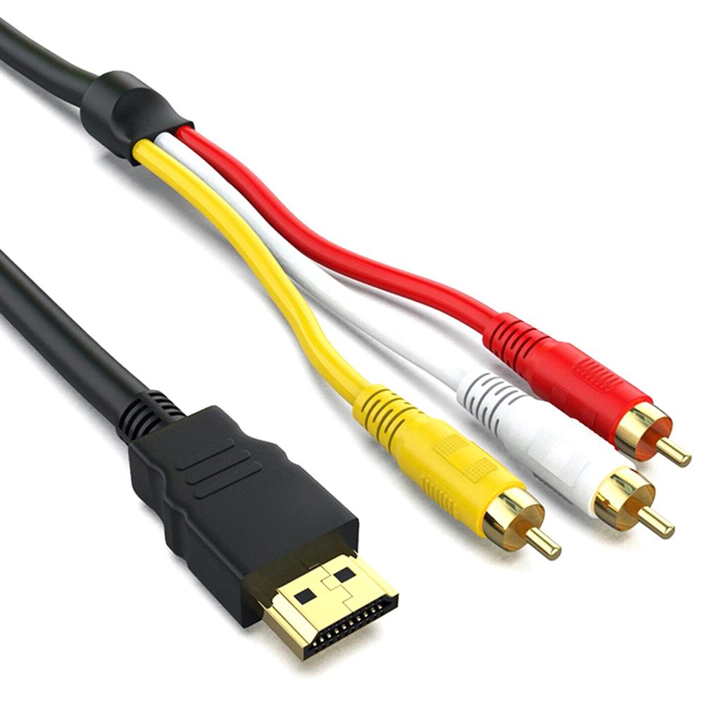 AV-кабель на 3 RCA для игровых консолей Золотое покрытие контактов Повышает долговечность Совместимость с ПК/ноутбуком Аксессуар
