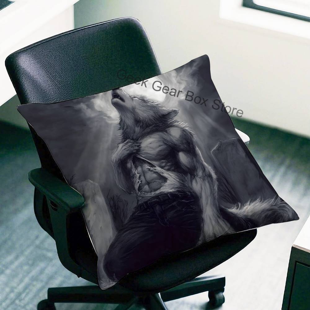 Alpha Sigma Wolf Cool Pillow Case For Sofa Decor Car Office Room Printing Cushion Cover Decorations and Protector