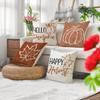 Pumpkin Maple Leaf Letter Cushion Cover Autumn Harvest Linen Print Sofa Cushion Cover Bedroom Bedside Cushion