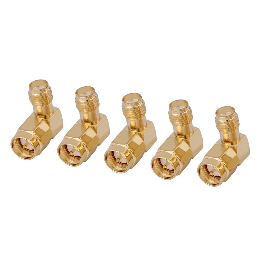 5 Pcs set SMA Male To Female Adapter Right Angle 90 Degree Connector for RF Connection