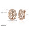 Круглые карманные серьги Kinel White Zircon для женщин, винтажные серьги цвета розового золота, ювелирные украшения