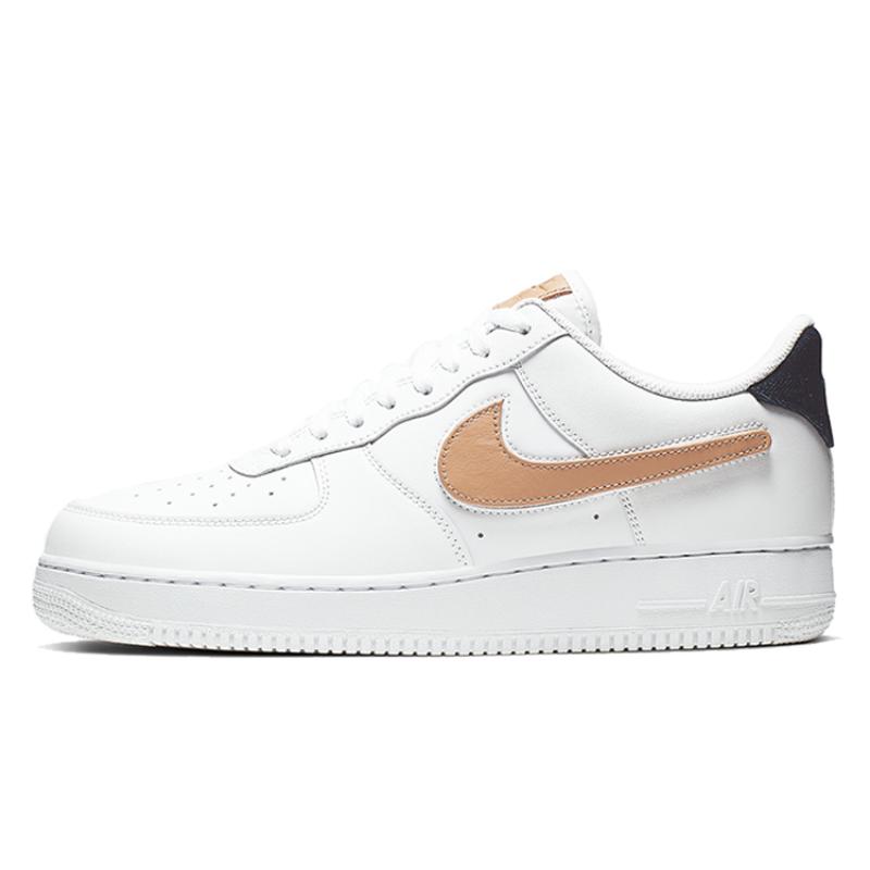 Nike Air Force 1 Low Removable Swoosh Pack White Vachetta Tan Sneakers CT2253-100