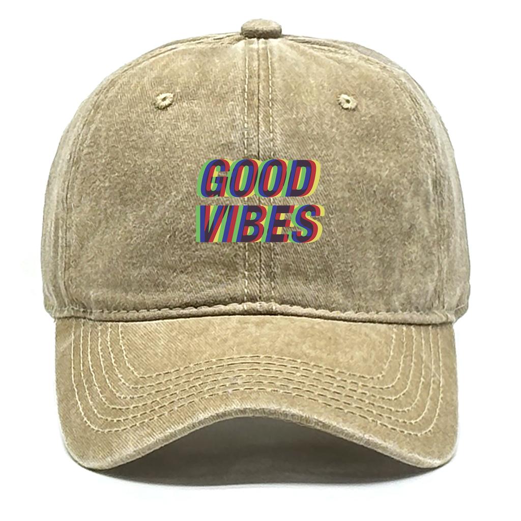 Unisex Baseball Caps "GOOD VIBES" Trucker Cap Casual Fashion Adjustable Baseball Hat Ideal Choice For Gifts One Size Fits All
