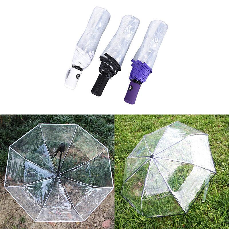 Bubble Umbrella Compact Rain Umbrella Tote Umbrella Auto Open Closes Dome Windproof Fully Automatic Three-Fold Transparent
