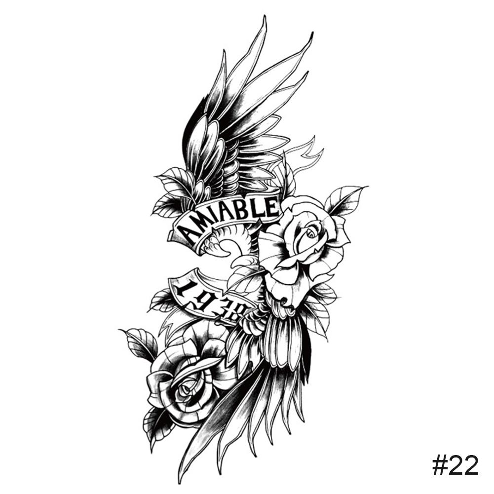 Временные маленькие свежие черные татуировки наклейки водонепроницаемые долговечные татуировки наклейки рука нога грудь боди-арт татуировка