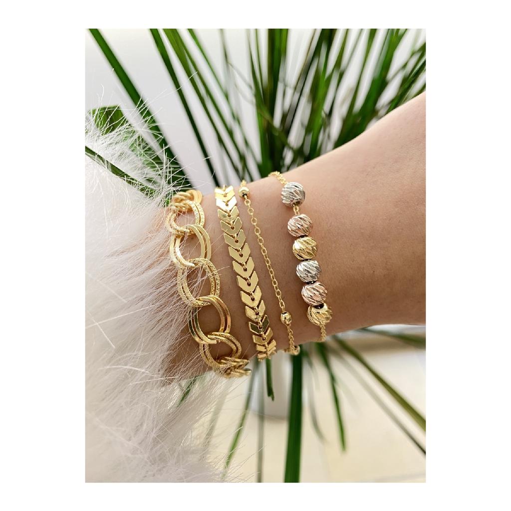 Женский комбинированный браслет из 4 предметов, позолоченный, не выцветает цвет