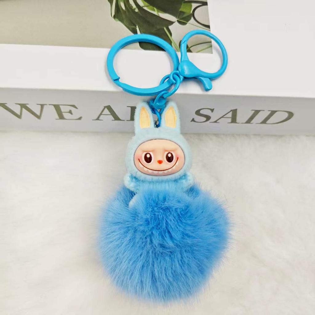 Flocking Fur Ball Keychain Pendant, Car Pendant, Girl Backpack Pendant.