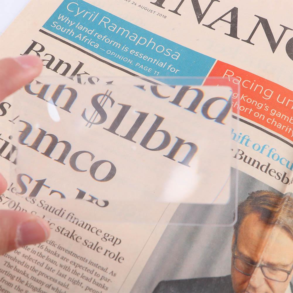 3X Made Of Plastics For Reading Newspaper Book Magnifiers Loupe Magnifying Glass Fresnel Lens