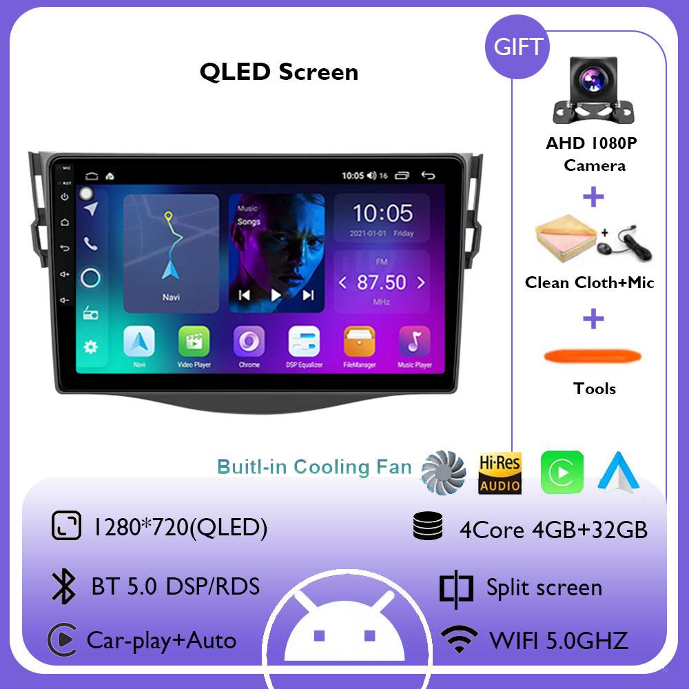 Android 14 Автомобильное радио Carplay Auto для Toyota RAV4 Rav 4 XA30 2005 - 2013 Беспроводной Carplay Мультимедийный Видеоплеер DSP Навигация