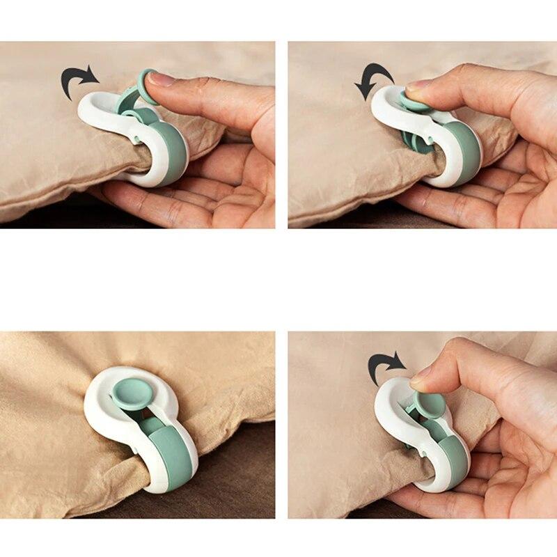 6 шт./компл., нескользящие зажимы для одеял, пластиковые застежки для одеял, зажим для покрывала, фиксатор пододеяльника, товары для дома, креативный зажим для одеяла