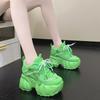 Fashion Thick Bottom Sport Shoes New Women Wedge Casual Chunky Shoes High Platform Shoes 9CM Brand Autumn Breathable Mesh Sneakers
