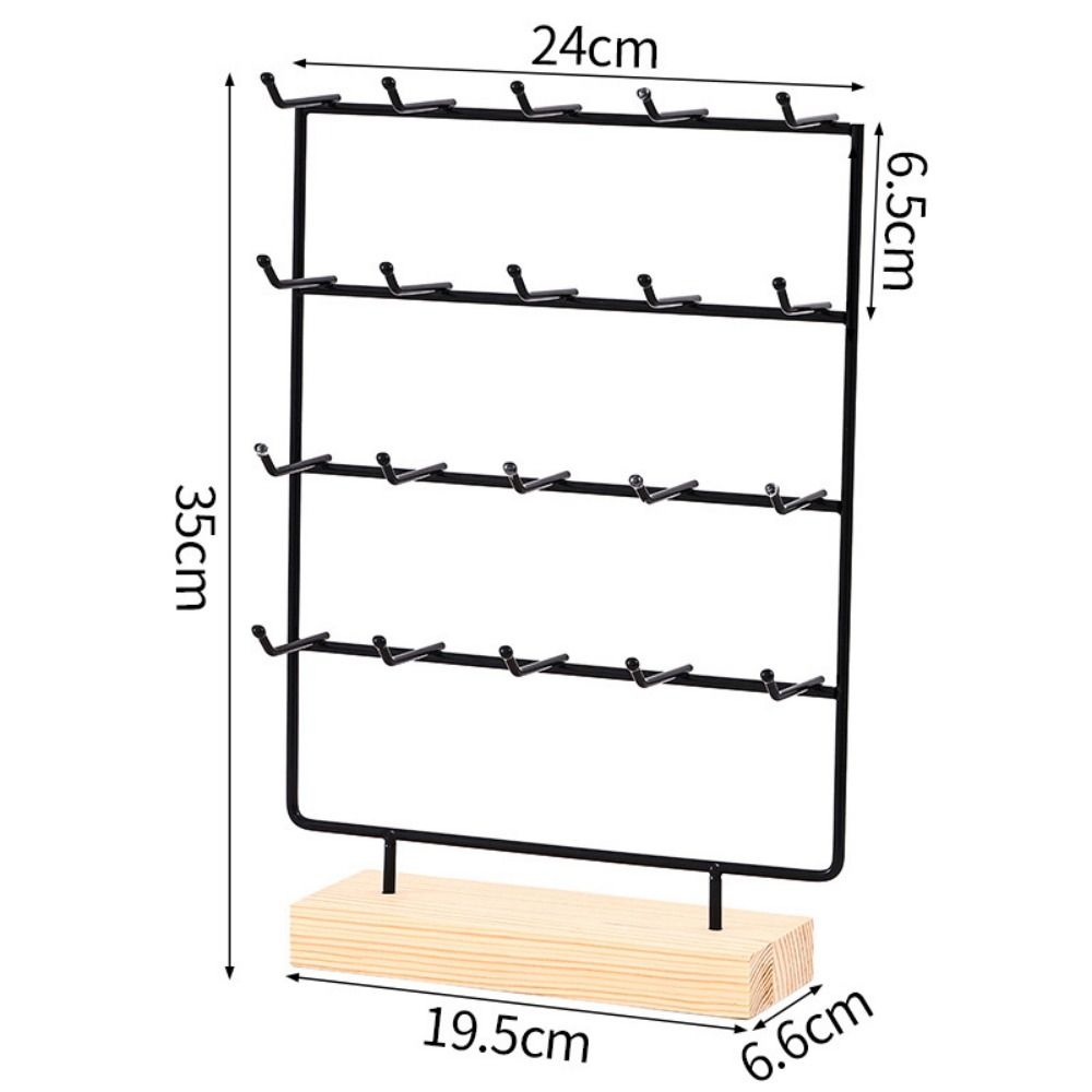 15/20 Hooks Earrings Display Stand Gold Black Counter Showcase Props For Jewelry Showcase