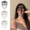 Luxury Face Chain Retro Veil Mask Bohemian Style Rhinestone Mask  for Women
