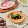 Красивая симпатичная керамическая тарелка для фруктов, десертов, тортов, закусок, димсамов, мультяшная клубника, бытовая тарелка, керамическая миска