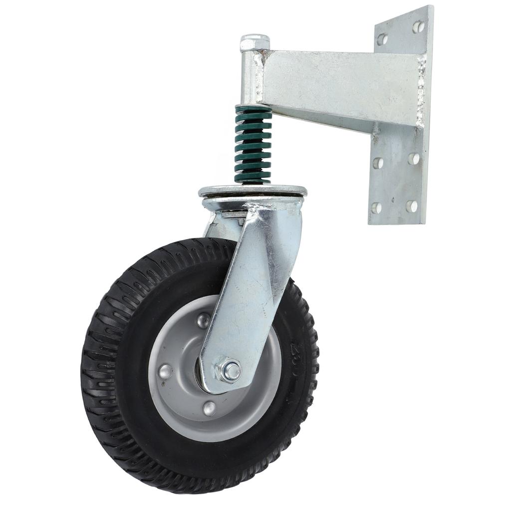 Колесо Gate Wheel 8 дюймов Грузоподъемность 600 фунтов Высокоуглеродистая сталь и резина Колесо Gate Wheel Caster Серый