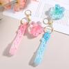 Acrylic Liquid Cartoon Girlish Sakura Diary Cherry Tree Oil Quicksand Bottle Keychain Pendant Chain