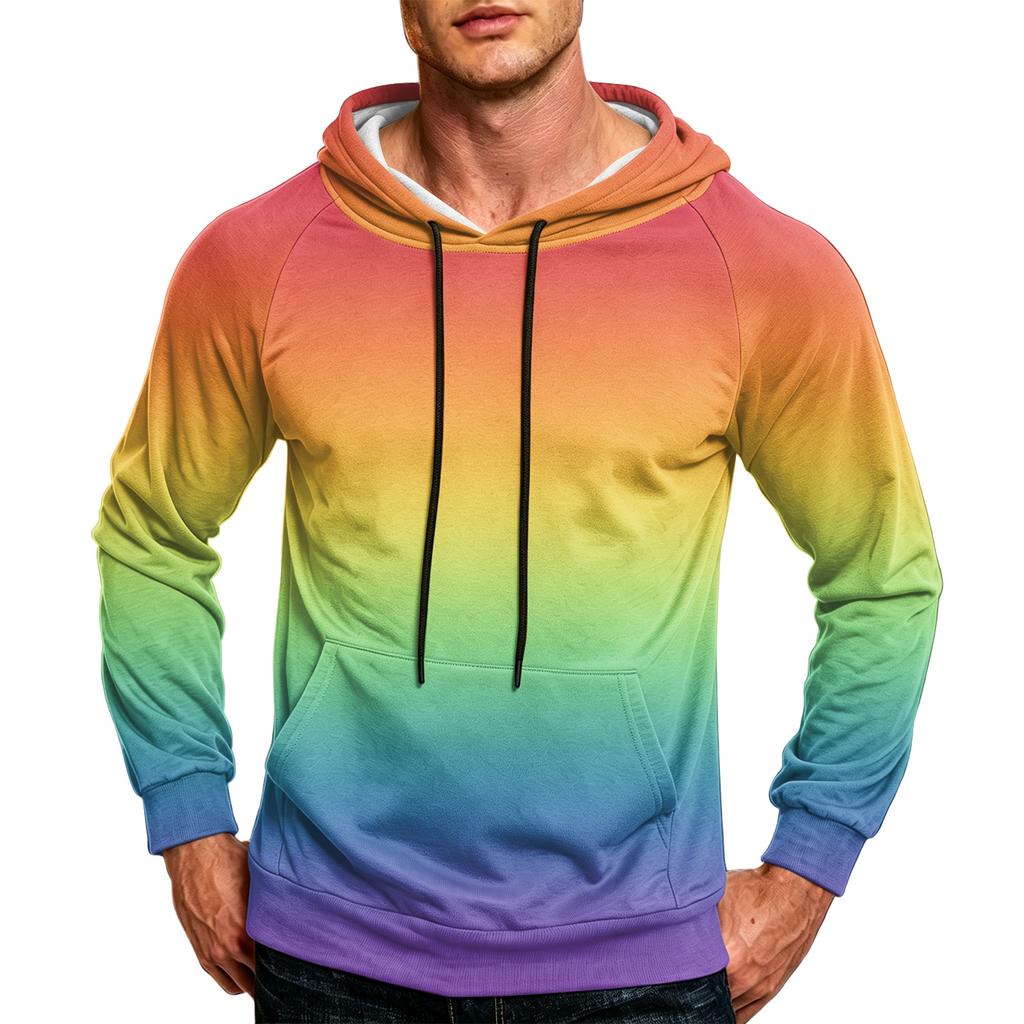 Men's Loose Fit Casual Hoodie with Pocket and Drawstring