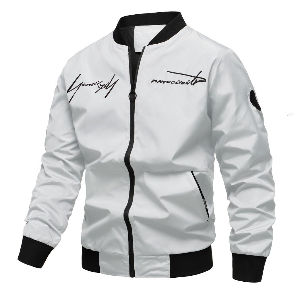 Мужская куртка с воротником-бейсболкой, однотонная, мужская повседневная куртка, свободные топы