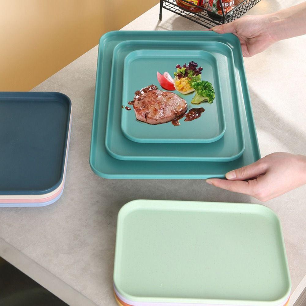 Multiple Colors Tray Plastic Food Bread Pan Nordic Storage Tray  Kitchen Supplies