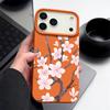 Чехол в стиле ручной росписи с узором сакуры для iPhone 17 Pro Max Кожаная текстура Мягкая силиконовая крышка для iPhone 16 15 14 13 Pro 12 11 16E