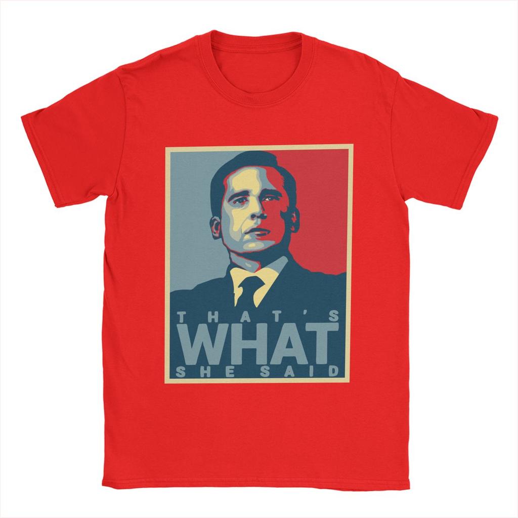 Мужские футболки Майкл Скотт Это то, что она сказала Хлопковые футболки Телесериал Офис Футболки с круглым вырезом Одежда Вечеринка