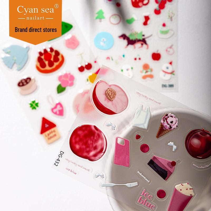 Cyansea 3D DIY Стикеры-желе с фруктовым узором для чехлов iPad, телефона и компьютера