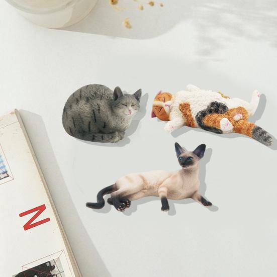 Simulation Cat Realistic Miniature PVC Solid Kitten Model Figurine Cute Animal Figure Model Desktop Ornament Car Home