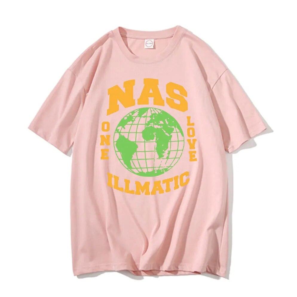 Rap Nas One Love Illmatic Hip Hop Vintage T-shirts Unisex Fashion Tshirt Unisex Women High Quality Casual Oversized Harajuku T Shirt
