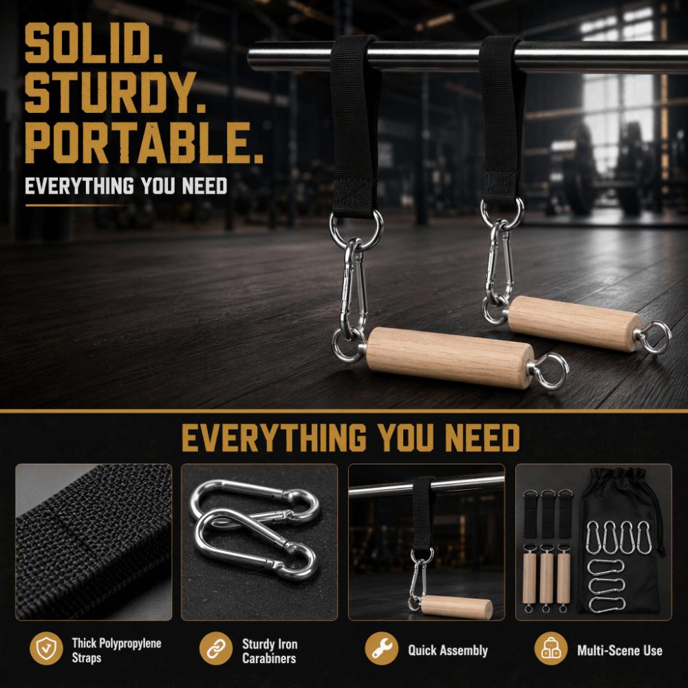 8pcs Double Ring Lat Pull Down Handle Tricep Rope Gym Exercise Handle Pull Up Handle Home Gym