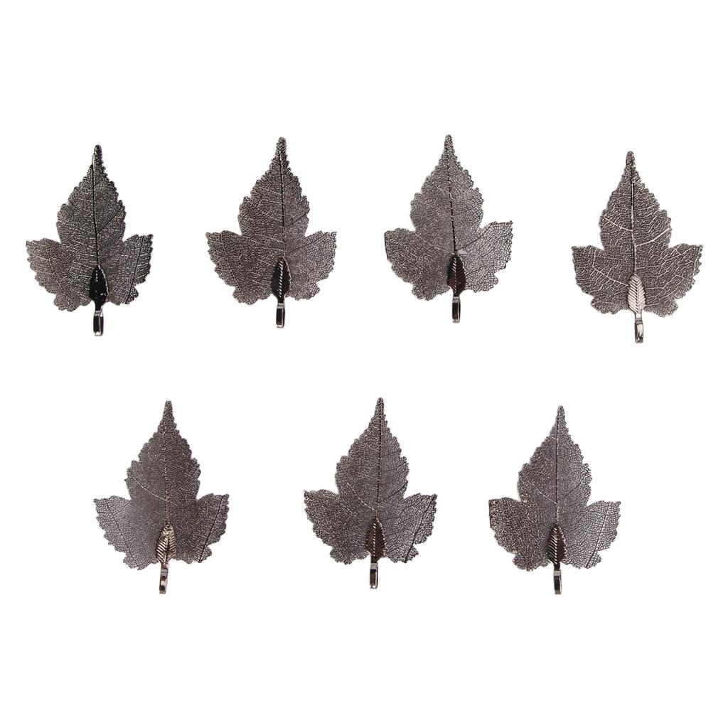 7pcs Leaf Pendant Healthy Zinc Alloy Durable DIY Ingenious Craft Leaves Pendant for Party Black