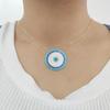 30mm Big Disco Charm Micro Pave Cubic Zirconia Nano Turquoise Bohemia Necklace