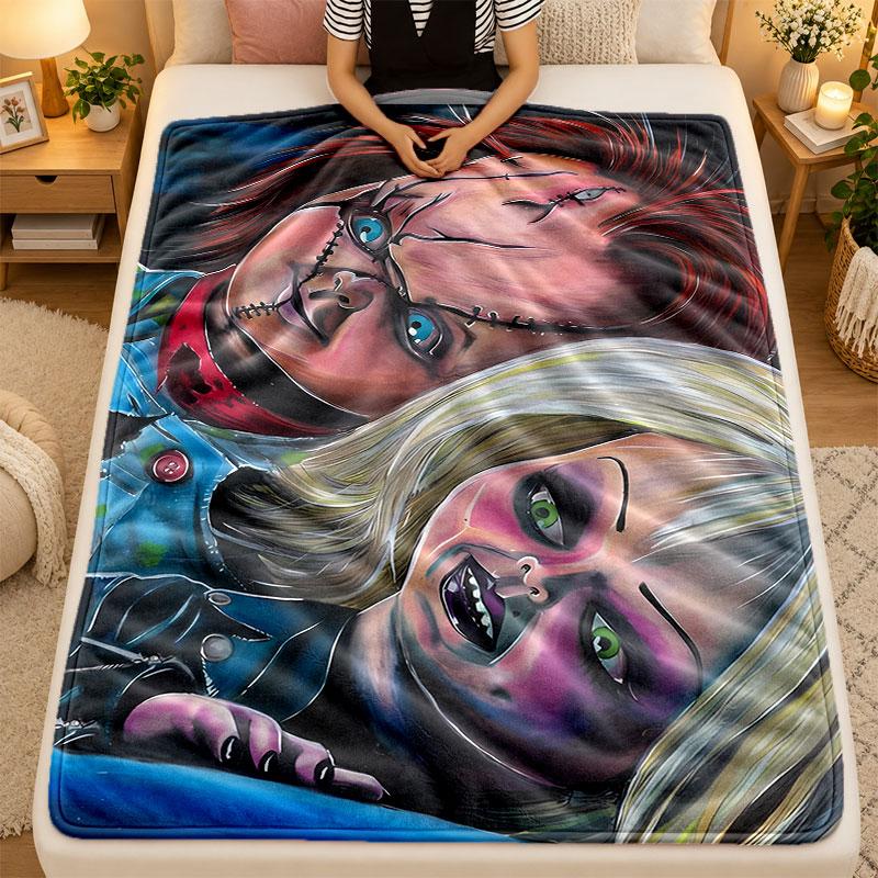 Flannel BlanketChucky Warm Soft Throw Blanket for Indoor Sofa Bed Living Room Use
