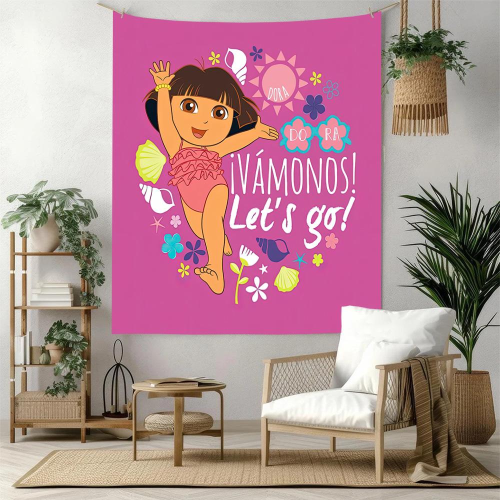 Dora Explorer Wall Decor Tapestry Art For Pet Memorial Birthdaywedding Party Backdrop Family Gift