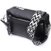 Practical Women's Leather Bag with Stylish Runner Vintage 22654 Black