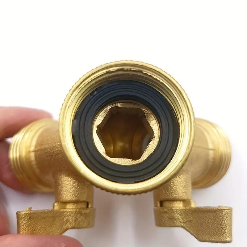 1 шт. Садовый шланговый разветвитель, 2-ходовой, прочный, латунный, двунаправленный, шланговый распределитель, латунный, двунаправленный, садовый шланговый соединитель