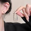 Женские высококачественные серебряные серьги-кисточки 2025 года: Универсальный, элегантный дизайн металлической цепочки для круглого лица