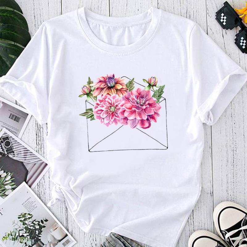 (Asian Size) Graphic Tee Cactus Plant Sweet Trend Female Fashion Print Casual T Clothing Casual Women's Summer Top Short Sleeve T-shirt