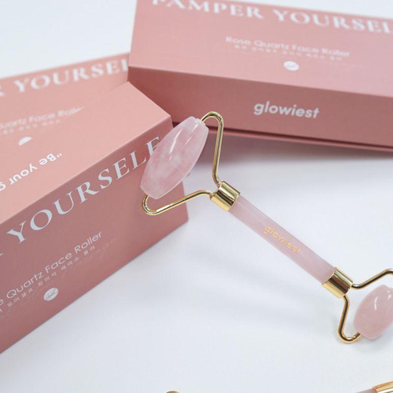 Роллер для лица из розового кварца